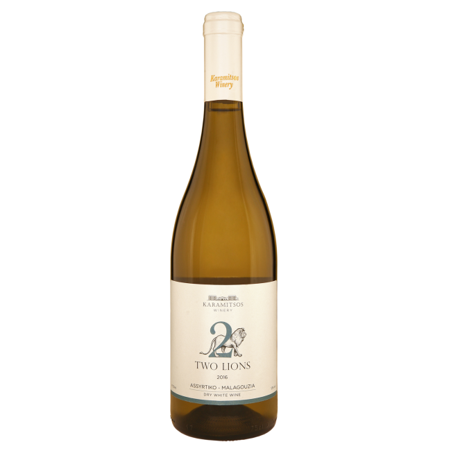 ΚΑΡΑΜΗΤΣΟΣ 2 LIONS ΛΕΥΚΟ ΑΣΣΥΡΤΙΚΟ-ΜΑΛΑΓΟΥΖΙΑ 75cl