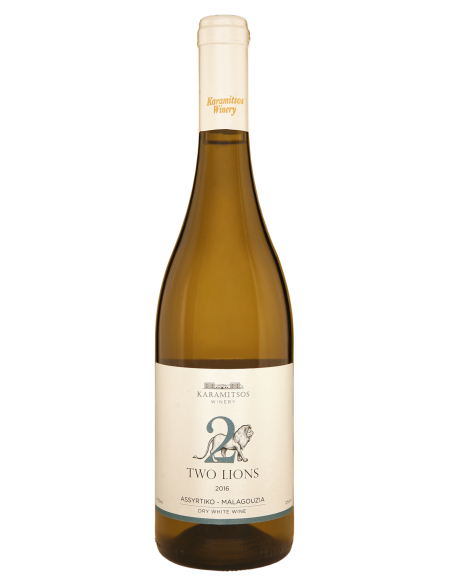ΚΑΡΑΜΗΤΣΟΣ 2 LIONS ΛΕΥΚΟ ΑΣΣΥΡΤΙΚΟ-ΜΑΛΑΓΟΥΖΙΑ 75cl