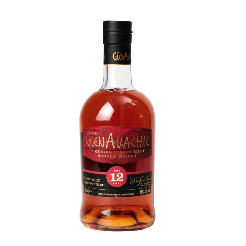 GLENALLACHIE 12 YEARS PORT PIPE WOOD FINISHES SPEYSIDE SINGLE MALT WHISKEY 70cl