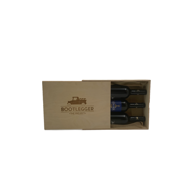 ΚΟΥΤΙ ΞΥΛΙΝΟ ΤΡΙΩΝ ΦΙΑΛΩΝ ΜΕ ΚΟΡΔΟΝΙ BOOTLEGGER