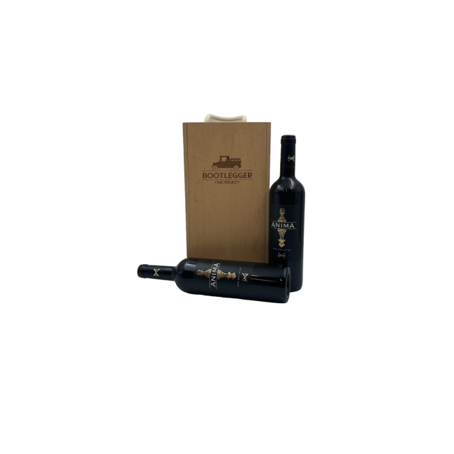 ΚΟΥΤΙ ΞΥΛΙΝΟ ΔΥΟ ΦΙΑΛΩΝ ΜΕ ΚΟΡΔΟΝΙ BOOTLEGGER