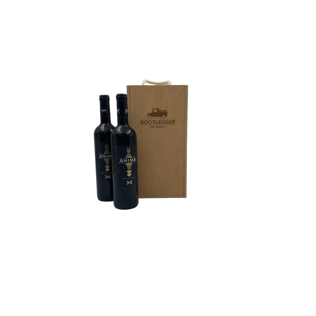 ΚΟΥΤΙ ΞΥΛΙΝΟ ΔΥΟ ΦΙΑΛΩΝ ΜΕ ΚΟΡΔΟΝΙ BOOTLEGGER