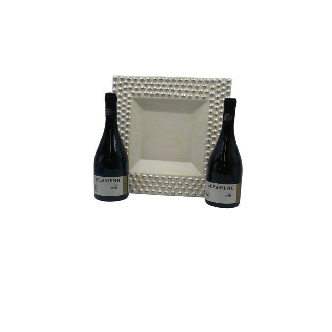 ΠΙΑΤΕΛΑ ΤΕΤΡΑΓΩΝΗ ΚΕΡΑΜΙΚΗ ΛΕΥΚΗ ΜΕ ΑΣΗΜΙ ΛΕΠΤΟΜ.