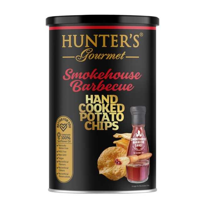 HUNTER'S SMOKEHOUSE BBQ POTATO CHIPS 150gr