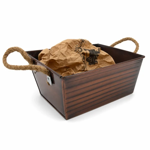 Μεταλλικό Καλάθι Copper με 2 φιάλες 2