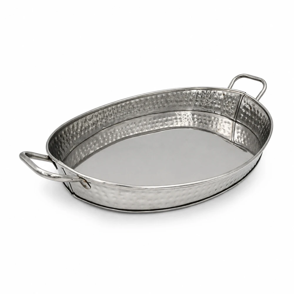 Δισκος Στρογγυλός Stainless με 3 φιάλες
