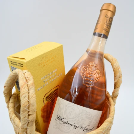 Διακοσμητικό Καλάθι Small με 1 φιάλη Whispering Angel roze 75cl