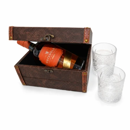 Δερμάτινο Μπαούλο Small 1 φιαλη Whisky
