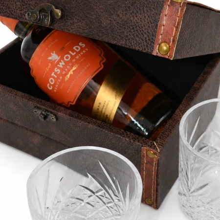 Δερμάτινο Μπαούλο Small 1 φιαλη Whisky