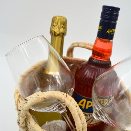 Διακοσμητικό Καλάθι Medium με 2 φιάλες