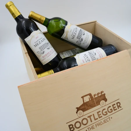 Κουτί Ξύλινο Δισειρο Εξι Φιαλών Bootlegger με 6 φιάλες