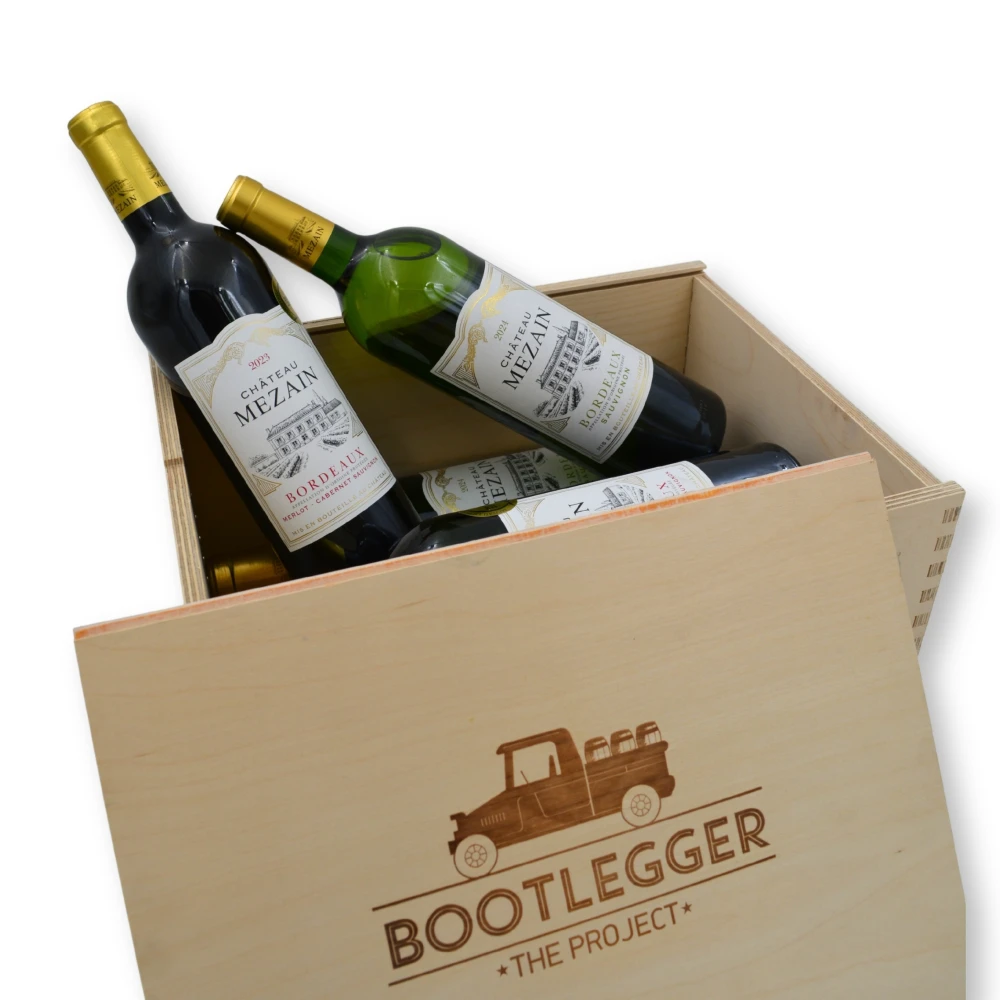 Κουτί Ξύλινο Δισειρο Εξι Φιαλών Bootlegger με 6 φιάλες